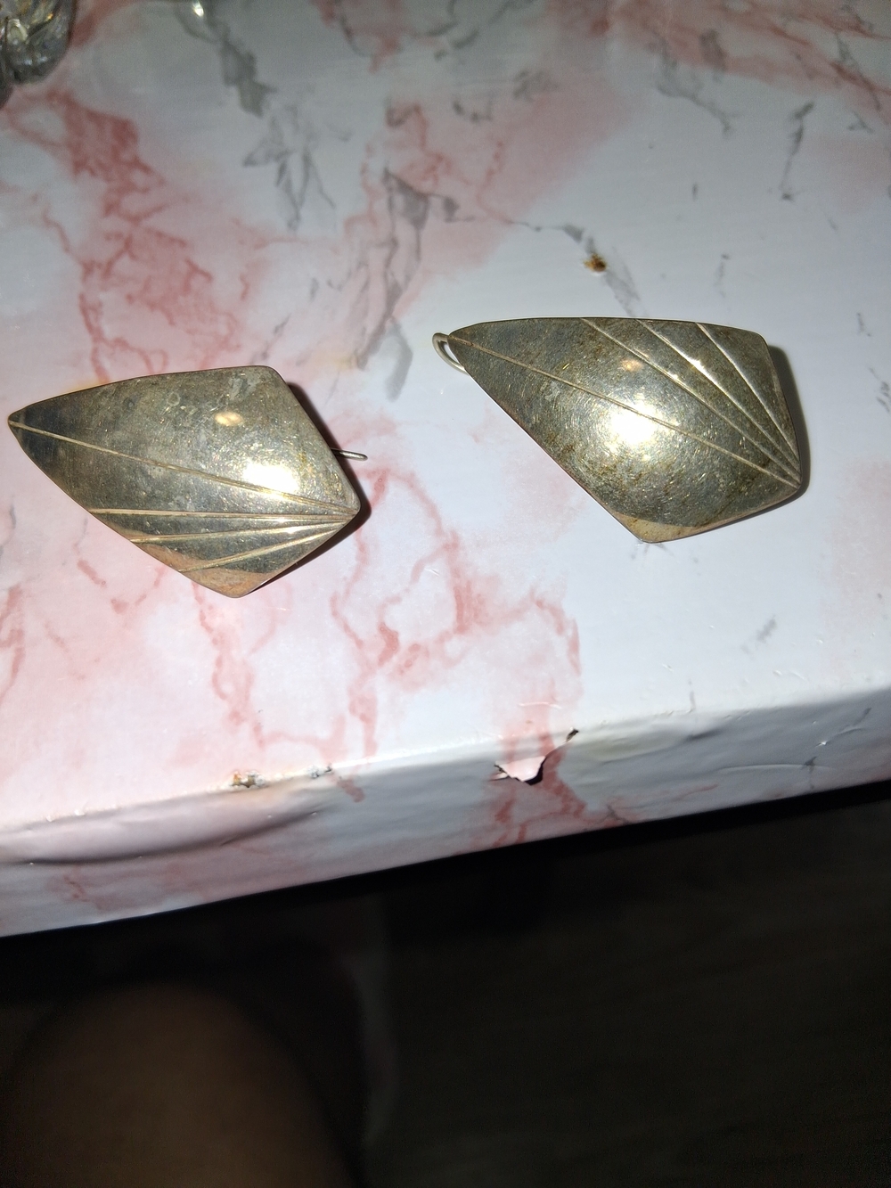 Source Unknown Gold-Tone Geometric Fan Earrings